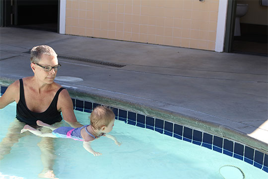 Granddaughter swimming
